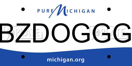 BZDOGGG Michigan License Plate