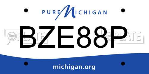 BZE88P Michigan License Plate