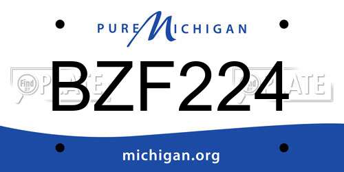 BZF224 Michigan License Plate
