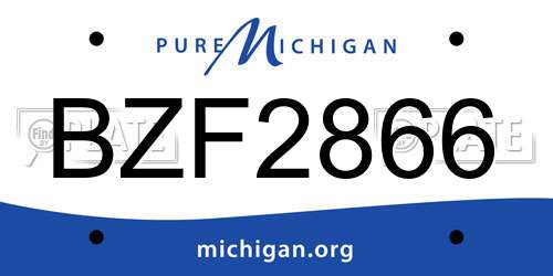 BZF2866 Michigan License Plate