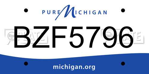 BZF5796 Michigan License Plate