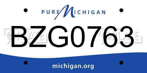 BZG0763 Michigan License Plate