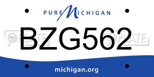 BZG562 Michigan License Plate