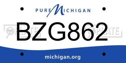 BZG862 Michigan License Plate