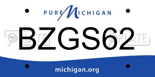 BZGS62 Michigan License Plate