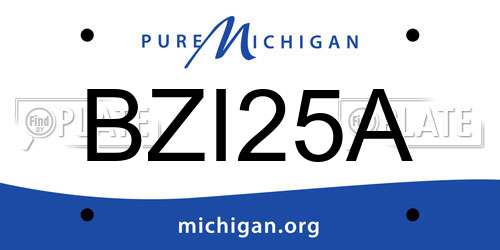 BZI25A Michigan License Plate