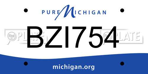 BZI754 Michigan License Plate