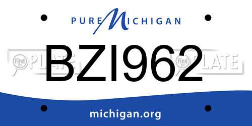 BZI962 Michigan License Plate