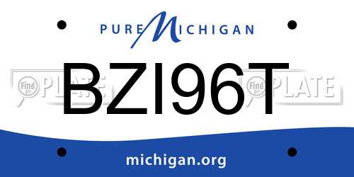 BZI96T Michigan License Plate