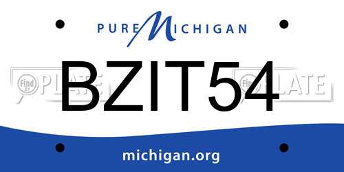 BZIT54 Michigan License Plate