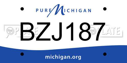 BZJ187 Michigan License Plate