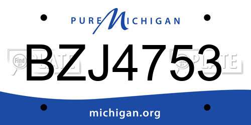 BZJ4753 Michigan License Plate