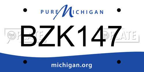 BZK147 Michigan License Plate