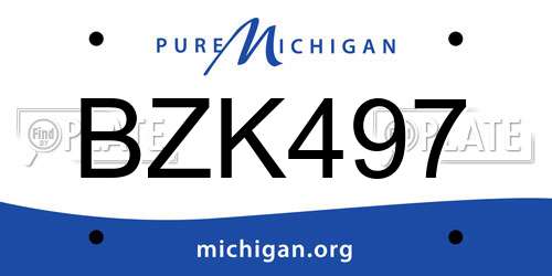 BZK497 Michigan License Plate