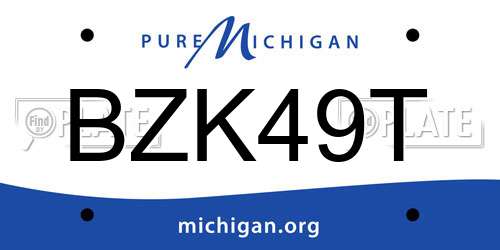 BZK49T Michigan License Plate