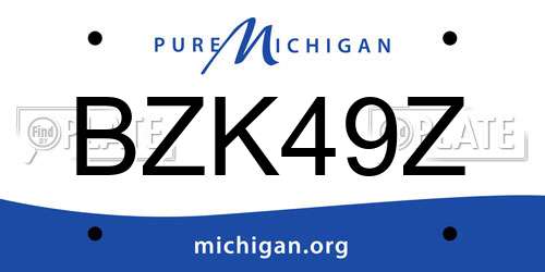 BZK49Z Michigan License Plate