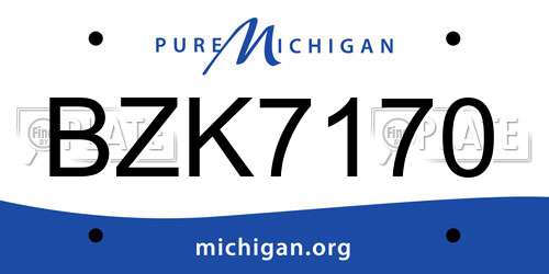 BZK7170 Michigan License Plate