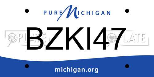 BZKI47 Michigan License Plate