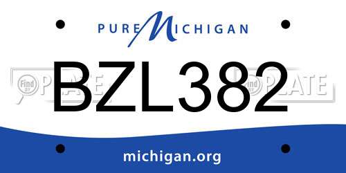 BZL382 Michigan License Plate