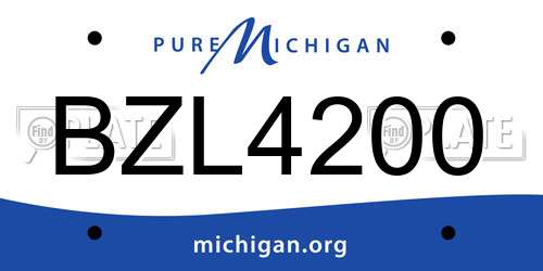 BZL4200 Michigan License Plate