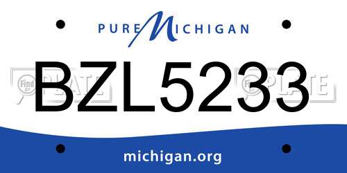 BZL5233 Michigan License Plate