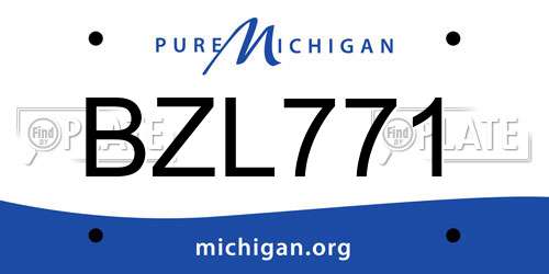 BZL771 Michigan License Plate
