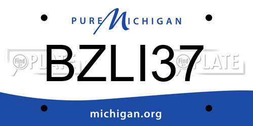 BZLI37 Michigan License Plate