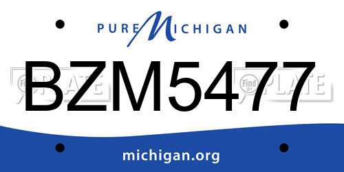 BZM5477 Michigan License Plate
