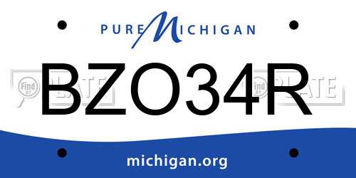 BZO34R Michigan License Plate