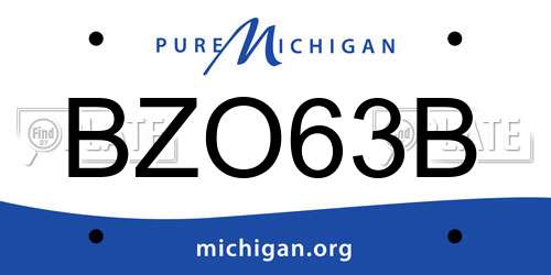 BZO63B Michigan License Plate