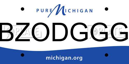 BZODGGG Michigan License Plate