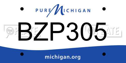 BZP305 Michigan License Plate