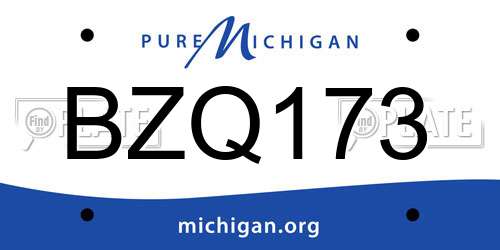 BZQ173 Michigan License Plate