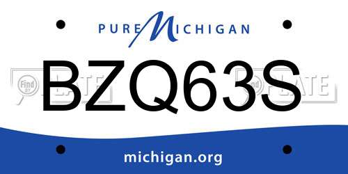 BZQ63S Michigan License Plate