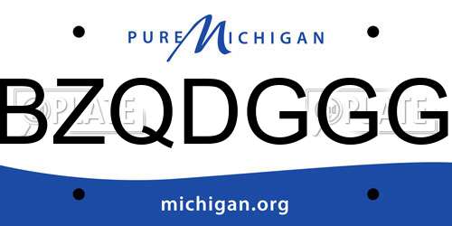 BZQDGGG Michigan License Plate