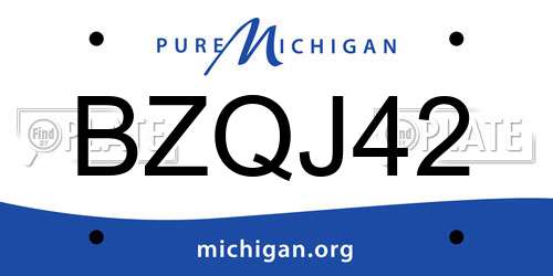 BZQJ42 Michigan License Plate