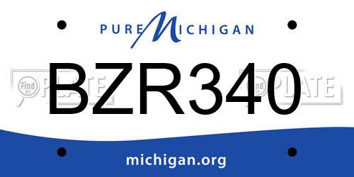 BZR340 Michigan License Plate