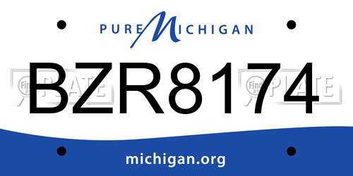 BZR8174 Michigan License Plate