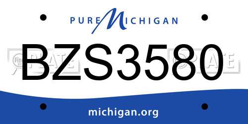 BZS3580 Michigan License Plate
