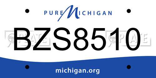 BZS8510 Michigan License Plate