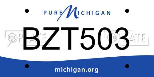 BZT503 Michigan License Plate