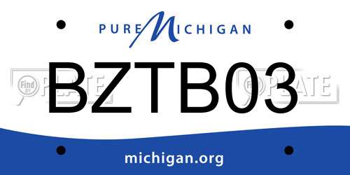 BZTB03 Michigan License Plate