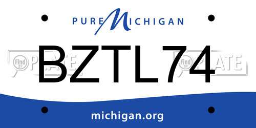 BZTL74 Michigan License Plate