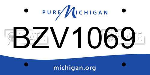 BZV1069 Michigan License Plate
