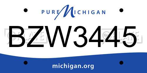 BZW3445 Michigan License Plate
