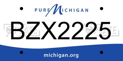 BZX2225 Michigan License Plate