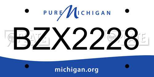 BZX2228 Michigan License Plate