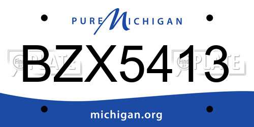 BZX5413 Michigan License Plate