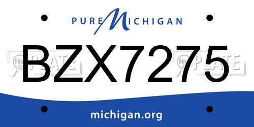 BZX7275 Michigan License Plate
