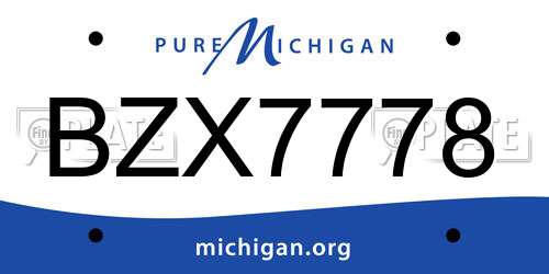 BZX7778 Michigan License Plate
